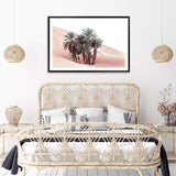 Desert Palms-The Paper Tree-boho,date palm,desert,landscape,moroccan,morocco,nature,orange,palm,palms,pastel,pink,plam trees,premium art print,TAN,wall art,Wall_Art,Wall_Art_Prints