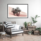 Desert Palms-The Paper Tree-boho,date palm,desert,landscape,moroccan,morocco,nature,orange,palm,palms,pastel,pink,plam trees,premium art print,TAN,wall art,Wall_Art,Wall_Art_Prints