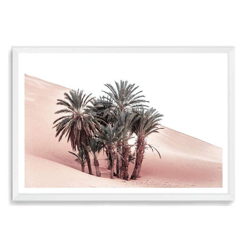 Desert Palms-The Paper Tree-boho,date palm,desert,landscape,moroccan,morocco,nature,orange,palm,palms,pastel,pink,plam trees,premium art print,TAN,wall art,Wall_Art,Wall_Art_Prints