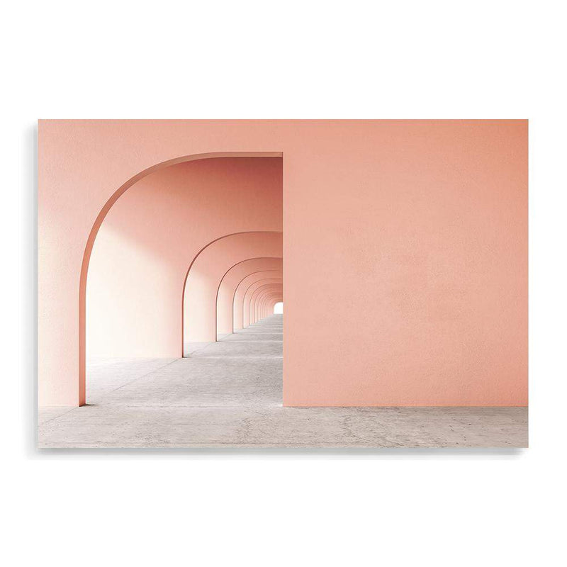 Boho Arch-The Paper Tree-abstract,arch,architecture,bohemian,boho,landscape,lines,minimalist,orange,pastel,premium art print,terracotta,tunnle,wall art,Wall_Art,Wall_Art_Prints