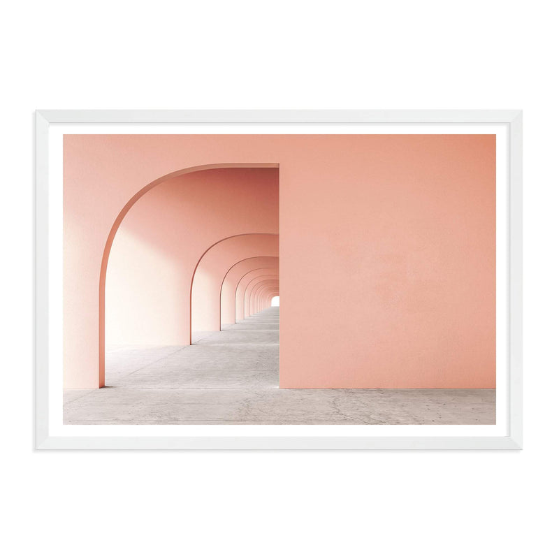 Boho Arch-The Paper Tree-abstract,arch,architecture,bohemian,boho,landscape,lines,minimalist,orange,pastel,premium art print,terracotta,tunnle,wall art,Wall_Art,Wall_Art_Prints