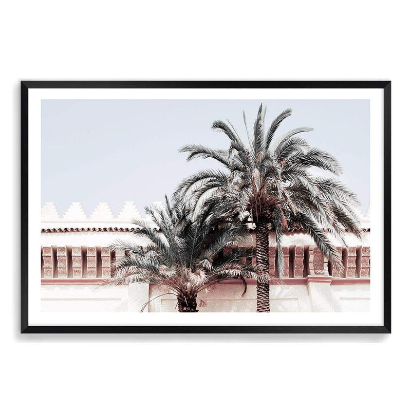 Moroccan Palms-The Paper Tree-architecture,boho,green,landscape,moroccan,morocco,neutral,palm,palm tree,palms,premium art print,wall art,Wall_Art,Wall_Art_Prints,yellow