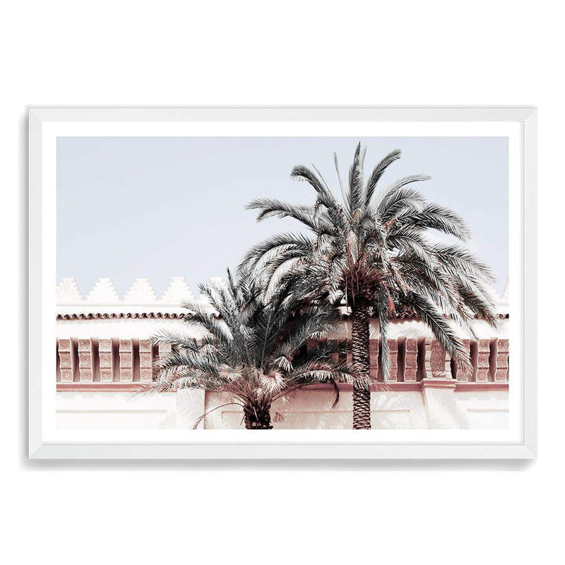 Moroccan Palms-The Paper Tree-architecture,boho,green,landscape,moroccan,morocco,neutral,palm,palm tree,palms,premium art print,wall art,Wall_Art,Wall_Art_Prints,yellow