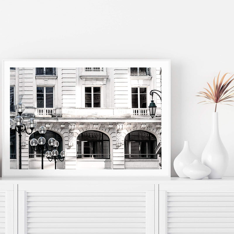 The French Terrace-The Paper Tree-architecture,balcony,building,european,france,french,landscape,minimalist,neutral,paris,premium art print,terrace,wall art,Wall_Art,Wall_Art_Prints