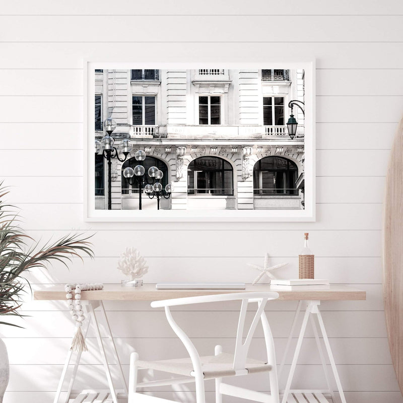 The French Terrace-The Paper Tree-architecture,balcony,building,european,france,french,landscape,minimalist,neutral,paris,premium art print,terrace,wall art,Wall_Art,Wall_Art_Prints