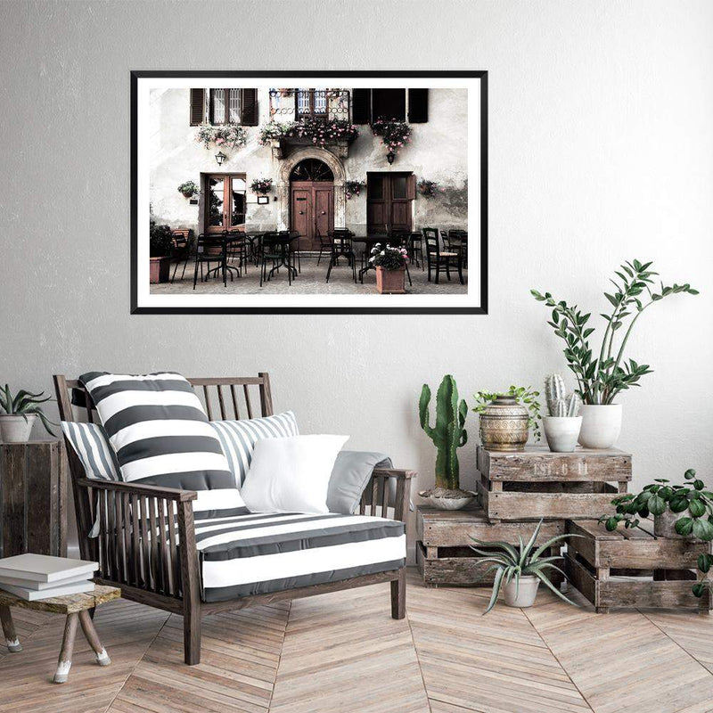 The Italian Cafe-The Paper Tree-architecture,boho,cafe,italian,italy,landscape,neutral,premium art print,romantic,tan,tuscan,tuscany,wall art,Wall_Art,Wall_Art_Prints