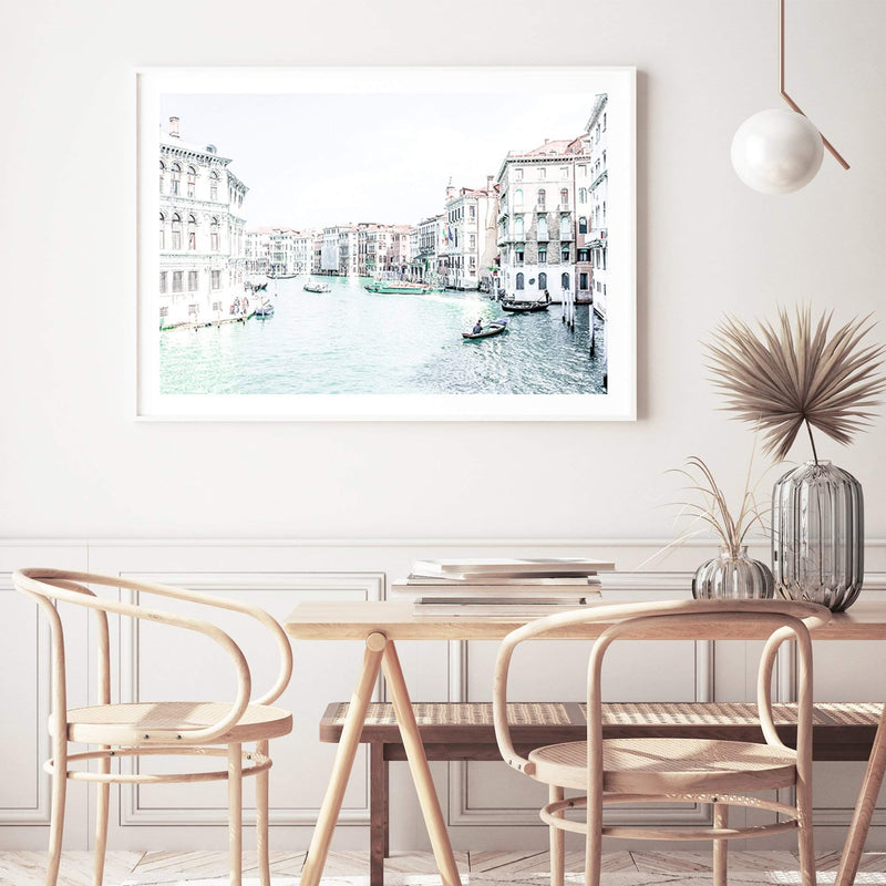 Venice Canals II-The Paper Tree-architecture,boat,building,canal,hamptons,italy,landscape,premium art print,travel,venice,wall art,Wall_Art,Wall_Art_Prints,water