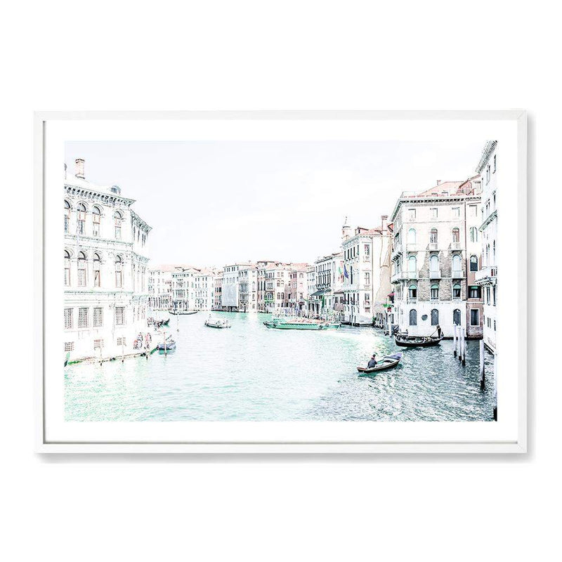 Venice Canals II-The Paper Tree-architecture,boat,building,canal,hamptons,italy,landscape,premium art print,travel,venice,wall art,Wall_Art,Wall_Art_Prints,water