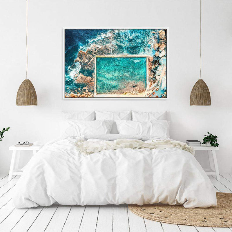 Ocean Pool II-The Paper Tree-aerial,australia,australian,australian beach,australiana,beach,blue,coast,coastal,hamptons,landscape,ocean,ocean pool,premium art print,rock pool,rocks,sydney,sydney beach,teal,wall art,Wall_Art,Wall_Art_Prints,water