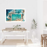 Ocean Pool II-The Paper Tree-aerial,australia,australian,australian beach,australiana,beach,blue,coast,coastal,hamptons,landscape,ocean,ocean pool,premium art print,rock pool,rocks,sydney,sydney beach,teal,wall art,Wall_Art,Wall_Art_Prints,water