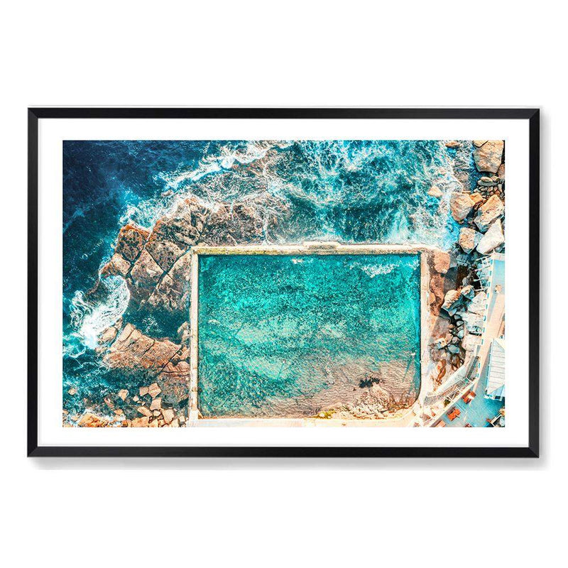 Ocean Pool II-The Paper Tree-aerial,australia,australian,australian beach,australiana,beach,blue,coast,coastal,hamptons,landscape,ocean,ocean pool,premium art print,rock pool,rocks,sydney,sydney beach,teal,wall art,Wall_Art,Wall_Art_Prints,water