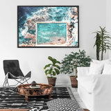 Ocean Pool-The Paper Tree-aerial,australia,australian,australian beach,australiana,beach,blue,coast,coastal,hamptons,landscape,muted tone,ocean,ocean pool,premium art print,rock pool,rocks,sydney,sydney beach,teal,wall art,Wall_Art,Wall_Art_Prints,water