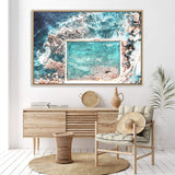 Ocean Pool-The Paper Tree-aerial,australia,australian,australian beach,australiana,beach,blue,coast,coastal,hamptons,landscape,muted tone,ocean,ocean pool,premium art print,rock pool,rocks,sydney,sydney beach,teal,wall art,Wall_Art,Wall_Art_Prints,water