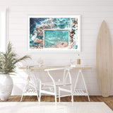 Ocean Pool-The Paper Tree-aerial,australia,australian,australian beach,australiana,beach,blue,coast,coastal,hamptons,landscape,muted tone,ocean,ocean pool,premium art print,rock pool,rocks,sydney,sydney beach,teal,wall art,Wall_Art,Wall_Art_Prints,water