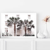 The White Palm Hotel-The Paper Tree-architecture,botanical,coastal,designer,hamptons,hotel,landscape,muted tone,neutral,palm,palm tree,premium art print,resort,wall art,Wall_Art,Wall_Art_Prints,white,white building