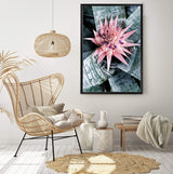 Pink Bromeliad Flower-The Paper Tree-botanical,bromeliad,bromeliad flower,floral,flower,flowers,pink bromeliad,portrait,premium art print,wall art,Wall_Art,Wall_Art_Prints