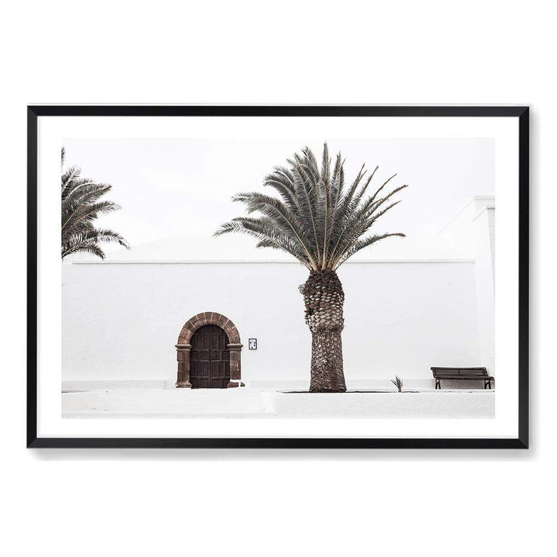 The Spanish Church-The Paper Tree-architecture,boho,building,church,hamptons,landscape,neutral,old building,palm,palm tree,premium art print,spain,spanish,travel,wall art,Wall_Art,Wall_Art_Prints,white