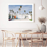 Palm Springs House-The Paper Tree-america,architecture,blue,building,california,home,house,landscape,mid centrury,palm,palm springs,palm tree,premium art print,property,retro,slim aarons,vintage,wall art,Wall_Art,Wall_Art_Prints,white