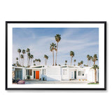 Palm Springs House-The Paper Tree-america,architecture,blue,building,california,home,house,landscape,mid centrury,palm,palm springs,palm tree,premium art print,property,retro,slim aarons,vintage,wall art,Wall_Art,Wall_Art_Prints,white