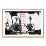 Palm Springs Pink Door-The Paper Tree-architecture,building,cactus,california,home,house,mid centrury,palm,palm springs,palm tree,pink,pink door,premium art print,property,retro,slim aarons,succulent,vintage,wall art,Wall_Art,Wall_Art_Prints,white