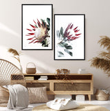 Set of 2 - Red King Protea  & No.2-The Paper Tree-Artwork,Floral,floral art print,floral art prints,floral artwork,floral print,flower,flower print,flower print sets,flowers,portrait,premium art print,protea,protea flower,protea flowers,protea print,red,red flower,red protea,red protea flower,wall art,Wall_Art,Wall_Art_Prints,wild flower,wild flowers