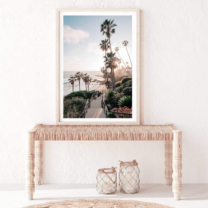 Beach Side Palm Springs-The Paper Tree-beach,blue,california,coast,coastal,coastline,green,hamptons,hotel,mid century,midcentury,motel,palm,palm springs,palm trees,portrait,premium art print,resort,retro,slim aarons,wall art,Wall_Art,Wall_Art_Prints,yellow