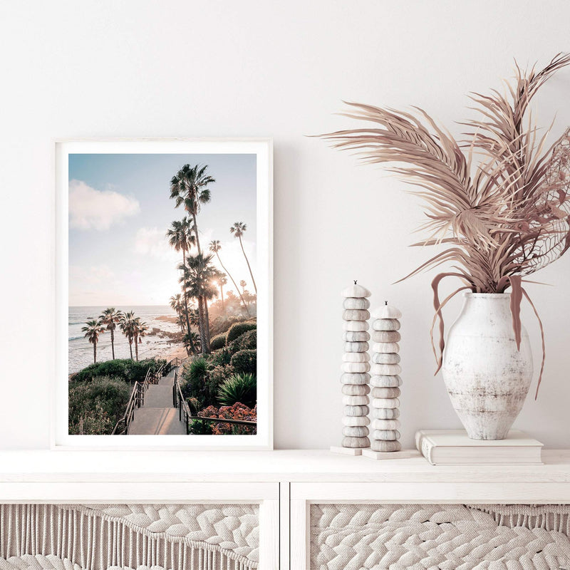 Beach Side Palm Springs-The Paper Tree-beach,blue,california,coast,coastal,coastline,green,hamptons,hotel,mid century,midcentury,motel,palm,palm springs,palm trees,portrait,premium art print,resort,retro,slim aarons,wall art,Wall_Art,Wall_Art_Prints,yellow