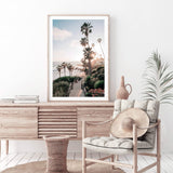 Beach Side Palm Springs-The Paper Tree-beach,blue,california,coast,coastal,coastline,green,hamptons,hotel,mid century,midcentury,motel,palm,palm springs,palm trees,portrait,premium art print,resort,retro,slim aarons,wall art,Wall_Art,Wall_Art_Prints,yellow