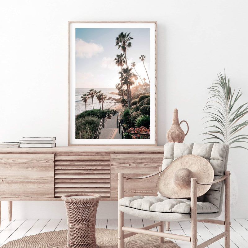 Beach Side Palm Springs-The Paper Tree-beach,blue,california,coast,coastal,coastline,green,hamptons,hotel,mid century,midcentury,motel,palm,palm springs,palm trees,portrait,premium art print,resort,retro,slim aarons,wall art,Wall_Art,Wall_Art_Prints,yellow