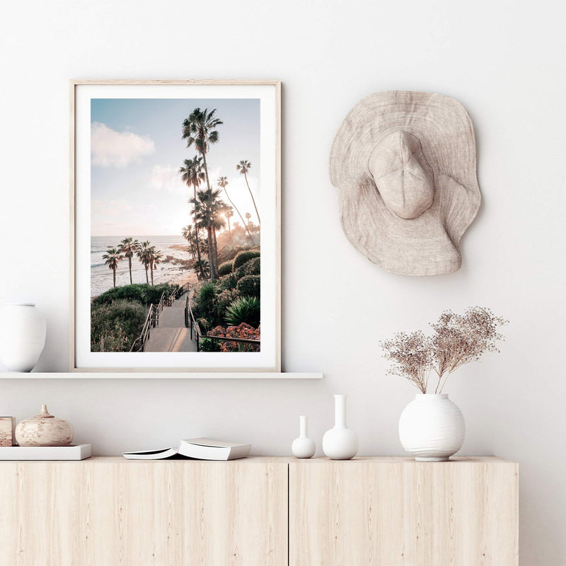 Beach Side Palm Springs-The Paper Tree-beach,blue,california,coast,coastal,coastline,green,hamptons,hotel,mid century,midcentury,motel,palm,palm springs,palm trees,portrait,premium art print,resort,retro,slim aarons,wall art,Wall_Art,Wall_Art_Prints,yellow