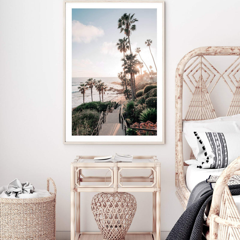 Beach Side Palm Springs-The Paper Tree-beach,blue,california,coast,coastal,coastline,green,hamptons,hotel,mid century,midcentury,motel,palm,palm springs,palm trees,portrait,premium art print,resort,retro,slim aarons,wall art,Wall_Art,Wall_Art_Prints,yellow