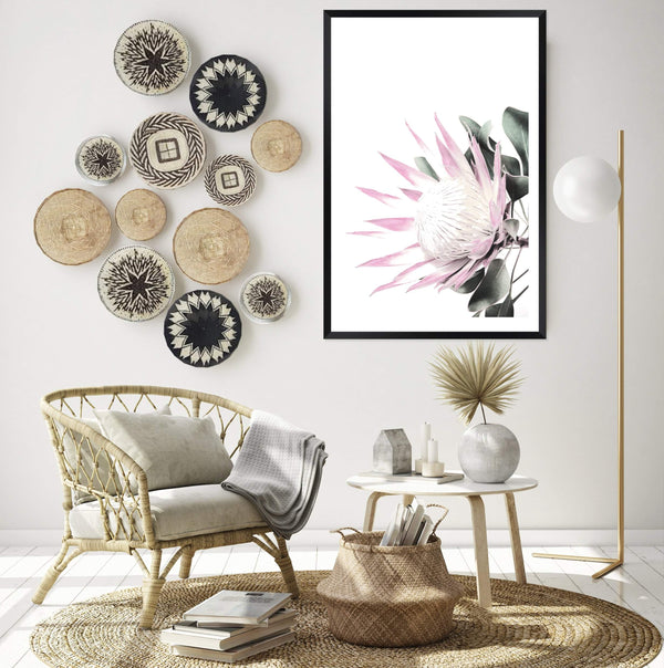 Pink Protea-The Paper Tree-dusty pink,floral,flower,flowers,pink flower,pink protea,portrait,premium art print,protea,protea flower,protea flowers,wall art,Wall_Art,Wall_Art_Prints