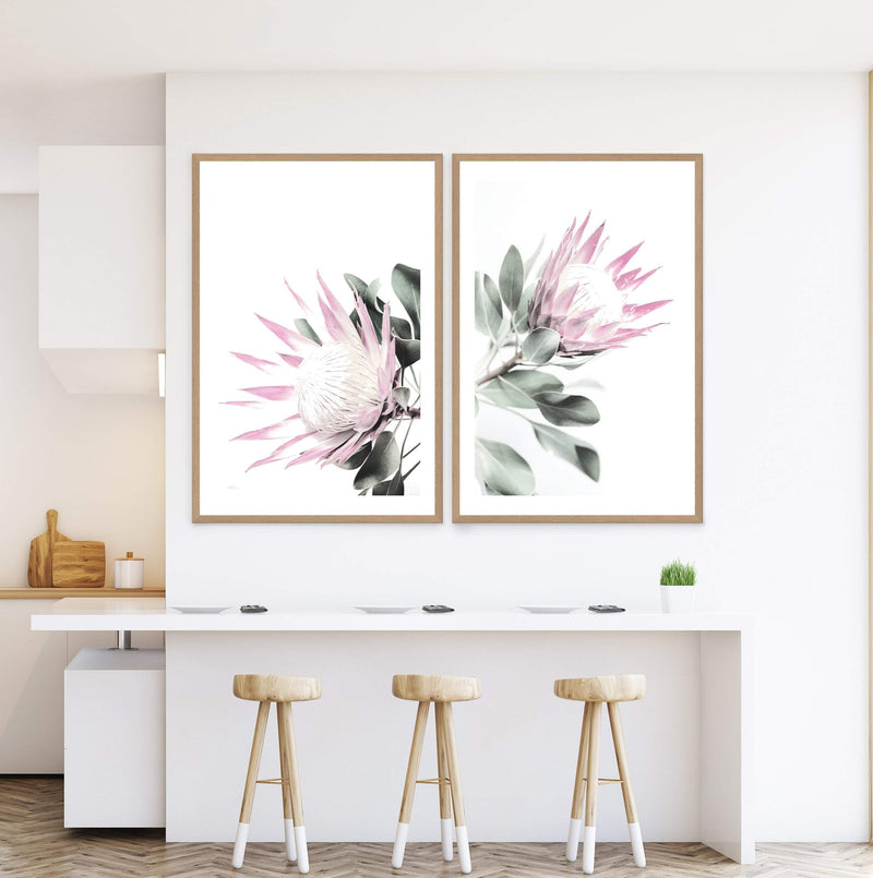 Set of 2 - Pink Protea  & No.2-The Paper Tree-Artwork,Floral,floral print,flower,flower print,flower print sets,flowers,pastel,pastel pink,peonies flower,pink,pink flower,pink protea,pink protea flower,portrait,premium art print,protea,protea artwork,protea flower,protea flowers,protea print,wall art,Wall_Art,Wall_Art_Prints,wild flower,wild flowers