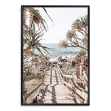 Stairs To The Beach-The Paper Tree-australian beach,beach,beach stairs,boho,coast,coastal,hamptons,musted tone,pandanus,portrait,premium art print,stairs,wall art,Wall_Art,Wall_Art_Prints