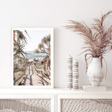 Stairs To The Beach-The Paper Tree-australian beach,beach,beach stairs,boho,coast,coastal,hamptons,musted tone,pandanus,portrait,premium art print,stairs,wall art,Wall_Art,Wall_Art_Prints