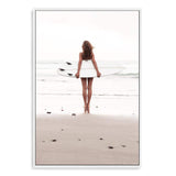 The Girl With The Surf Board-The Paper Tree-beach,boho,coast,coastal,girl,hamptons,neutral,portrait,premium art print,surf,surf board,surfer,wall art,Wall_Art,Wall_Art_Prints,white surf board