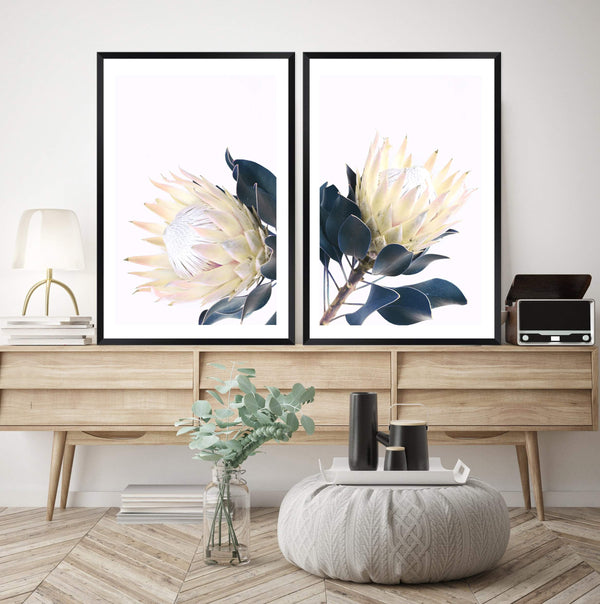 Set of 2 - Yellow Protea  & No.2-The Paper Tree-art set,Artwork,Floral,floral artwork,floral print,flower,flower print,flower print sets,flowers,portrait,premium art print,protea,protea artwork,protea flower,protea flowers,protea print,set,wall art,Wall_Art,Wall_Art_Prints,wild flower,wild flowers,yellow,yellow flower