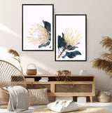 Set of 2 - Yellow Protea  & No.2-The Paper Tree-art set,Artwork,Floral,floral artwork,floral print,flower,flower print,flower print sets,flowers,portrait,premium art print,protea,protea artwork,protea flower,protea flowers,protea print,set,wall art,Wall_Art,Wall_Art_Prints,wild flower,wild flowers,yellow,yellow flower