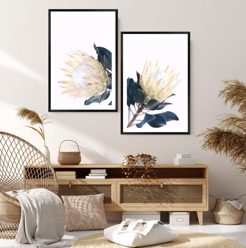 Set of 2 - Yellow Protea  & No.2-The Paper Tree-art set,Artwork,Floral,floral artwork,floral print,flower,flower print,flower print sets,flowers,portrait,premium art print,protea,protea artwork,protea flower,protea flowers,protea print,set,wall art,Wall_Art,Wall_Art_Prints,wild flower,wild flowers,yellow,yellow flower