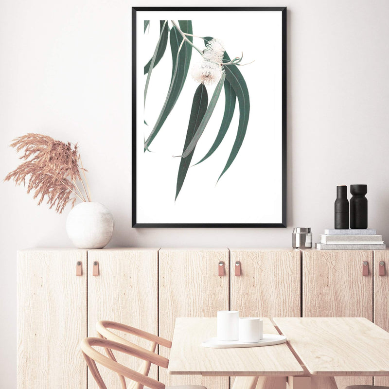 White Eucalyptus Flower-The Paper Tree-australian native,botanical,eucalyptus,flower,gum,gum leaves,hamptons,leaf,leaves,native,portrait,premium art print,wall art,Wall_Art,Wall_Art_Prints,white flower,wild flower