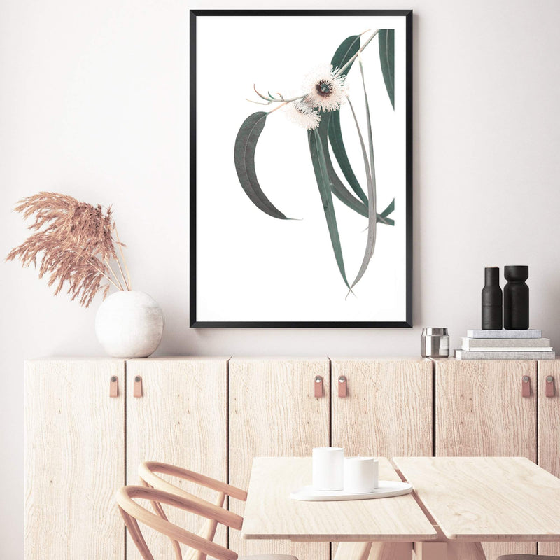 White Eucalyptus Flower II-The Paper Tree-australian native,botanical,eucalyptus,flower,gum,gum leaves,hamptons,leaf,leaves,native,portrait,premium art print,wall art,Wall_Art,Wall_Art_Prints,white flower,wild flower