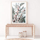 Eucalyptus Wild Flower-The Paper Tree-australia,australian,australian native,australiana,botanical,eucalyptus,flower,green,gum,gum leaves,leaf,leaves,muted tone,native,pink,portrait,premium art print,wall art,Wall_Art,Wall_Art_Prints,white flower,wild flower