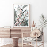 Eucalyptus Wild Flower-The Paper Tree-australia,australian,australian native,australiana,botanical,eucalyptus,flower,green,gum,gum leaves,leaf,leaves,muted tone,native,pink,portrait,premium art print,wall art,Wall_Art,Wall_Art_Prints,white flower,wild flower