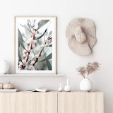 Eucalyptus Wild Flower-The Paper Tree-australia,australian,australian native,australiana,botanical,eucalyptus,flower,green,gum,gum leaves,leaf,leaves,muted tone,native,pink,portrait,premium art print,wall art,Wall_Art,Wall_Art_Prints,white flower,wild flower