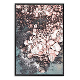 Ocean Rocks III-The Paper Tree-aerial,beach,coast,coastal,hamptons,muted tone,ocean,peach,pink,Portrait,premium art print,rocks,teal,wall art,Wall_Art,Wall_Art_Prints,water