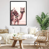 Painted Camel In The Desert-The Paper Tree-Art_Prints,Artwork,boho,burnt orange,camel,desert,Designer,horizon,landscape,moroccan,morocco,MOROCCOW,peach,pink,portrait,premium art print,tan,wall art,Wall_Art,Wall_Art_Prints