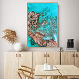 Teal Ocean Rocks IIII-The Paper Tree-aerial,beach,coast,coastal,hamptons,ocean,portrait,premium art print,rocks,teal,wall art,Wall_Art,Wall_Art_Prints,water