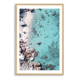 The Cove-The Paper Tree-aerial,beach,clear water,coast,coastal,cove,hamptons,italy,ocean,portrait,premium art print,rocks,teal,tropea,wall art,Wall_Art,Wall_Art_Prints,water