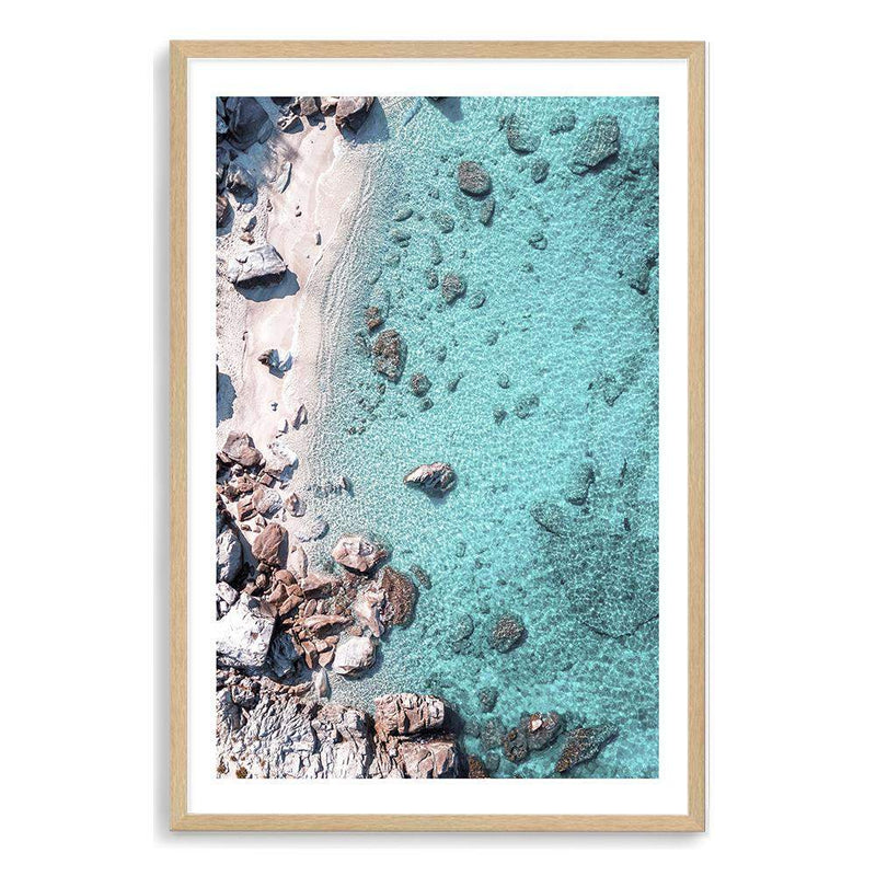 The Cove-The Paper Tree-aerial,beach,clear water,coast,coastal,cove,hamptons,italy,ocean,portrait,premium art print,rocks,teal,tropea,wall art,Wall_Art,Wall_Art_Prints,water