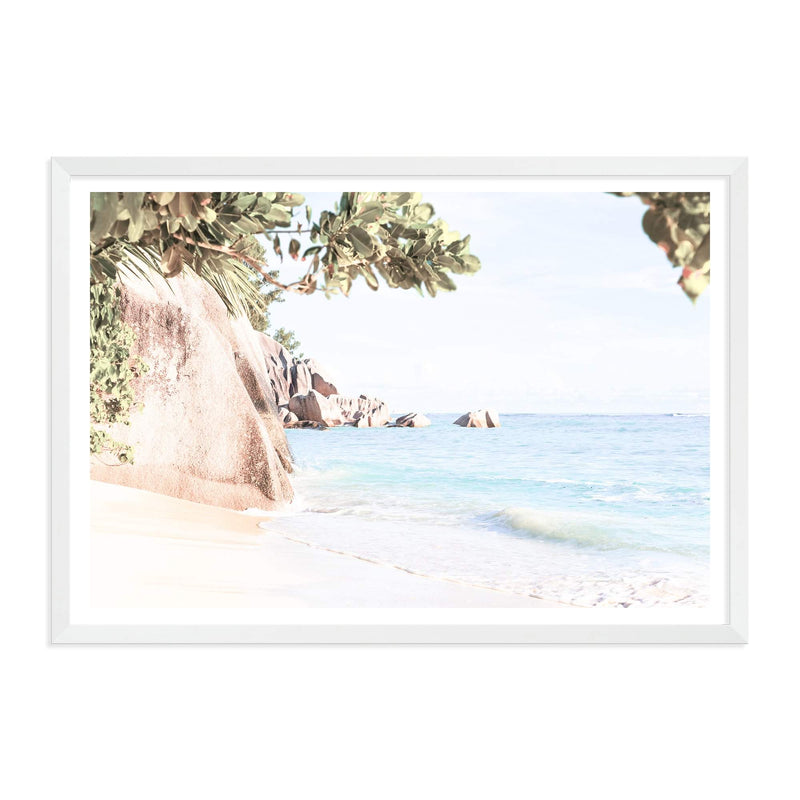 Seaside Oasis-The Paper Tree-beach,coast,coastal,coastline,hamptons,leaves,oasis,ocean,premium art print,private beach,trees,wall art,Wall_Art,Wall_Art_Prints,water,waves